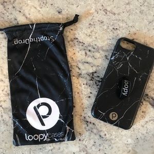 Loopy Phone Case- Black Marble, iPhone 6/7/8/SE